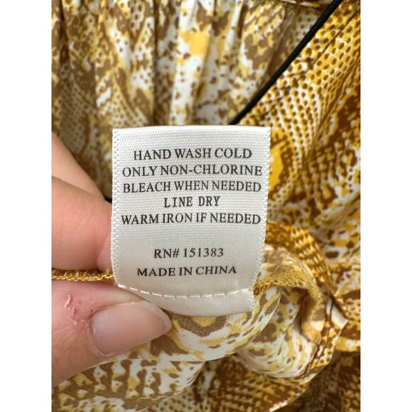 ANTHROPOLOGIE Current Air Snakeskin Blouse Animal Print VNeck Long Sleeve Medium - Picture 7 of 7